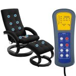 Vidaxl fauteuil de massage avec repose - pieds noir tissu en daim