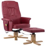 Vidaxl fauteuil de massage avec repose - pieds rouge bordeaux similicuir Vidaxl fauteuil de massage avec repose - pieds rouge bordeaux similicuir