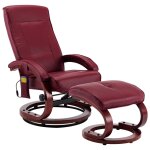Vidaxl fauteuil de massage avec repose - pieds rouge bordeaux similicuir Vidaxl fauteuil de massage avec repose - pieds rouge bordeaux similicuir