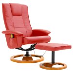 Vidaxl fauteuil de massage avec repose - pied rouge similicuir Vidaxl fauteuil de massage avec repose - pied rouge similicuir