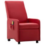 Vidaxl fauteuil de massage rouge similicuir