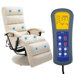 Vidaxl fauteuil de massage tv blanc crme similicuir