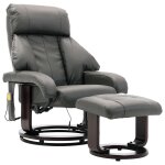 Vidaxl fauteuil de massage tv gris similicuir