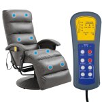 Vidaxl fauteuil de massage tv gris similicuir