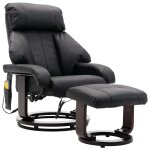 Vidaxl fauteuil de massage tv noir similicuir