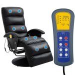 Vidaxl fauteuil de massage tv noir similicuir