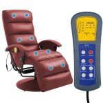 Vidaxl fauteuil de massage tv rouge bordeaux similicuir