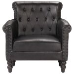 Vidaxl fauteuil noir cuir de chèvre véritable Vidaxl fauteuil noir cuir de chèvre véritable