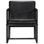 Vidaxl fauteuil noir cuir vritable