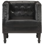 Vidaxl fauteuil noir cuir vritable