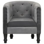 Vidaxl fauteuil noir cuir véritable et bois de manguier massif Vidaxl fauteuil noir cuir véritable et bois de manguier massif