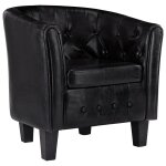 Vidaxl fauteuil noir similicuir