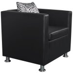 Vidaxl fauteuil noir similicuir