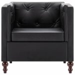 Vidaxl fauteuil noir similicuir