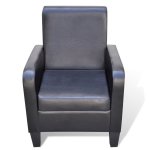 Vidaxl fauteuil noir similicuir