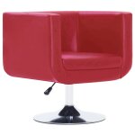 Vidaxl fauteuil pivotant rouge similicuir