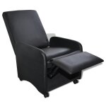 Vidaxl fauteuil pliable noir similicuir