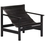 Vidaxl fauteuil de relaxation noir cuir véritable Vidaxl fauteuil de relaxation noir cuir véritable