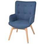 Vidaxl fauteuil avec repose - pied bleu tissu