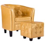 Vidaxl fauteuil avec repose - pied dor similicuir