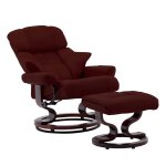Vidaxl fauteuil repose - pied rouge bordeaux similicuir et bois courb