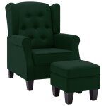 Vidaxl fauteuil avec repose - pied vert fonc� tissu