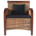 Vidaxl fauteuil rotin tiss� � la main