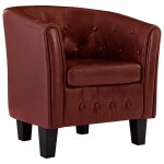 Vidaxl fauteuil rouge bordeaux similicuir
