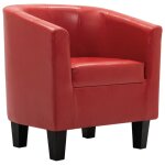 Vidaxl fauteuil rouge similicuir