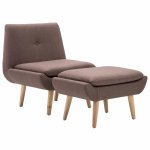 Vidaxl fauteuil sans accoudoirs avec repose - pied marron tissu