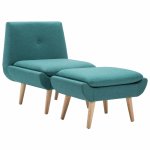 Vidaxl fauteuil sans accoudoirs avec repose - pied vert tissu
