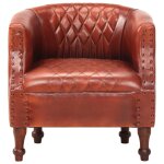 Vidaxl fauteuil tube marron 62x58x65 cm cuir vritable