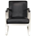 Vidaxl fauteuil tube noir 60x73x77 cm cuir vritable