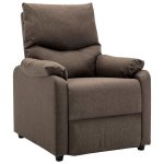 Vidaxl fauteuil tv marron tissu
