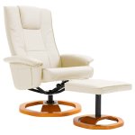 Vidaxl fauteuil tv pivotant avec repose - pied crme similicuir