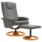 Vidaxl fauteuil tv pivotant avec repose - pied gris similicuir