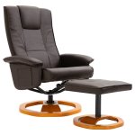 Vidaxl fauteuil tv pivotant avec repose - pied marron similicuir