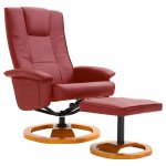 Vidaxl fauteuil tv pivotant avec repose - pied rouge bordeaux similicuir