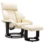 Vidaxl fauteuil tv avec repose - pied blanc cr�me similicuir