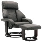 Vidaxl fauteuil tv avec repose - pied gris similicuir