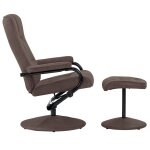 Vidaxl fauteuil tv avec repose - pied marron similicuir daim