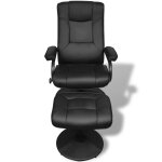 Vidaxl fauteuil tv avec repose - pied noir similicuir