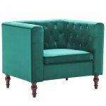 Vidaxl fauteuil vert velours