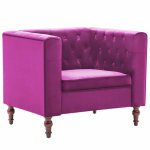 Vidaxl fauteuil violet velours