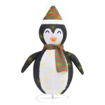 Vidaxl figurine de pingouin de nol  led tissu 120 cm