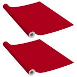 Vidaxl films autoadh�sifs pour meubles 2 pcs rouge 500x90 cm pvc