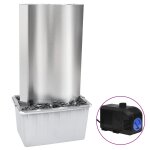 Vidaxl fontaine de jardin argent 60, 2x37x122, 1 cm acier inoxydable