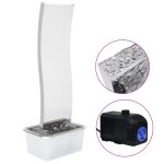 Vidaxl fontaine de jardin avec pompe acier inoxydable 130 cm courb