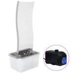 Vidaxl fontaine de jardin avec pompe acier inoxydable 90 cm courb