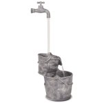 Vidaxl fontaine avec robinet et seaux polyrsine